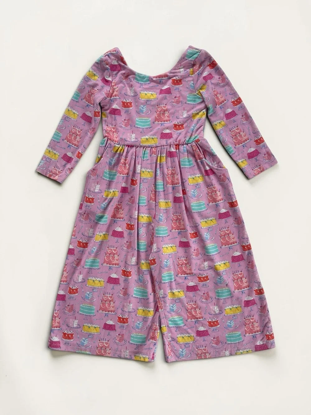 SWEETHONEY EUC HSA Cake Party Birthday Print Bamboo Romper